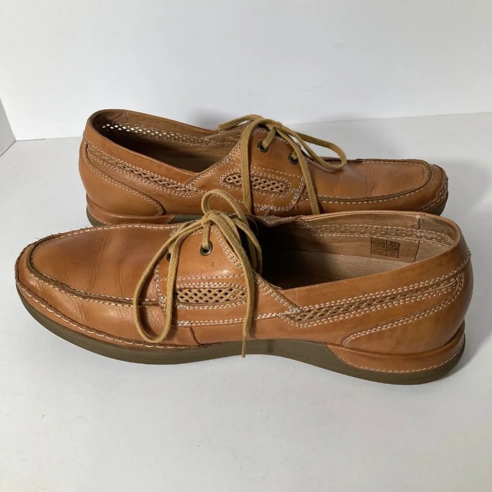Mens Pikolinos Secolino Leather Lace Up Boat Shoe Brown 45/ US 11.5 or 12 Made I